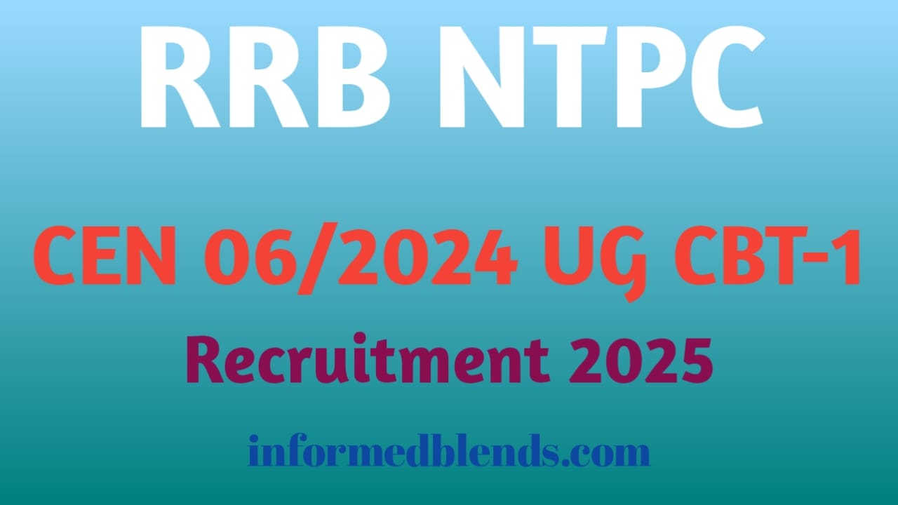 RRB NTPC CEN 06/2024 ug cbt 1