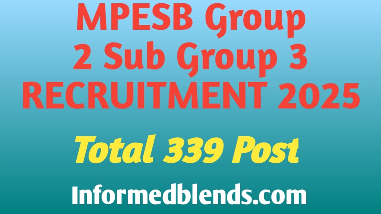 MPESB Group 2 Sub Group 3 Recruitment 2025