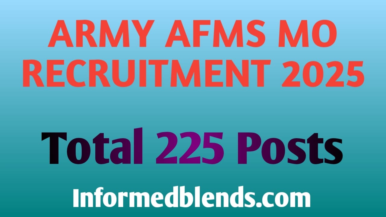 Army AFMS MO Recruitment 2025