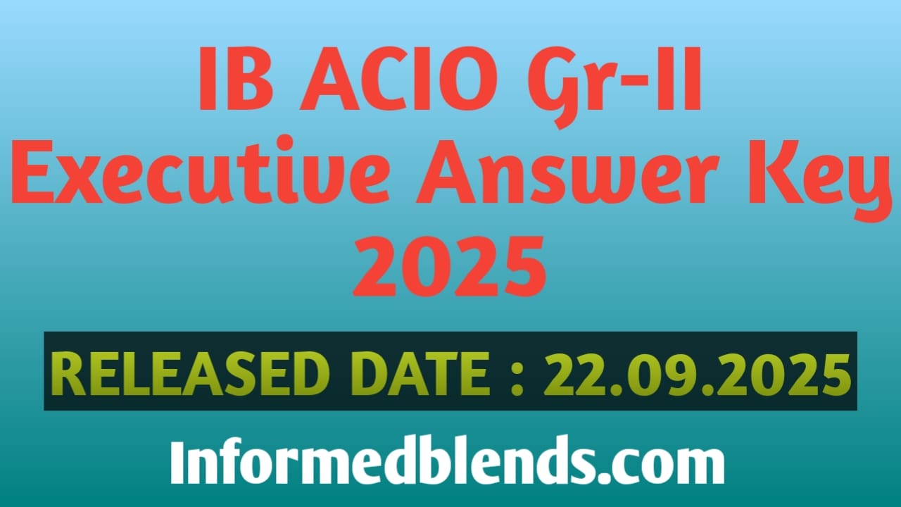 IB ACIO Gr-II Executive Answer Key 2025
