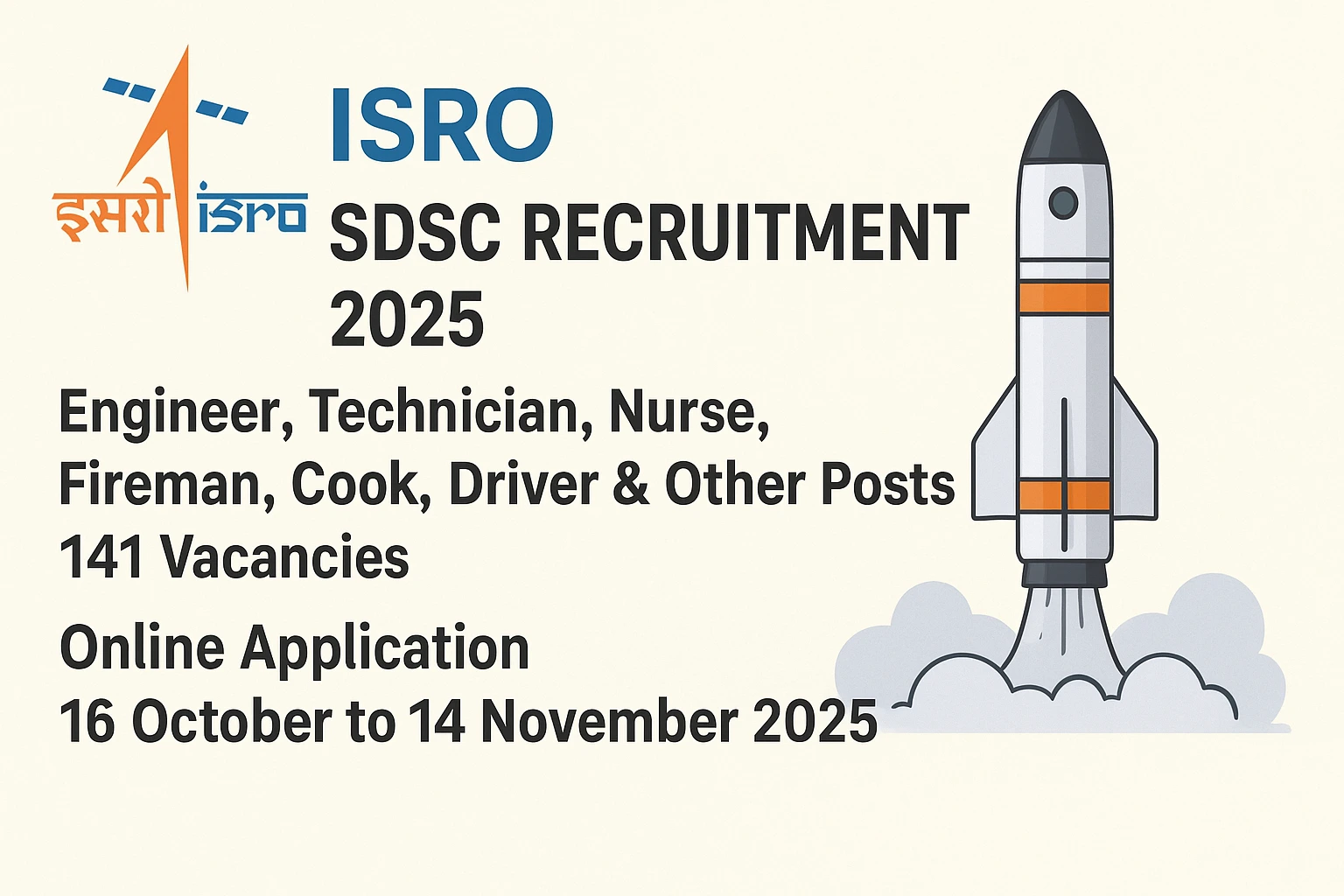 ISRO SDSC Various Post Recruitment 2025